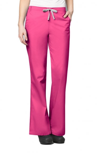 *FINAL SALE FUSHIA 502 WonderWORK Women’s Flare Leg Drawstring Scrub Pant - Inseam: Regular 31"