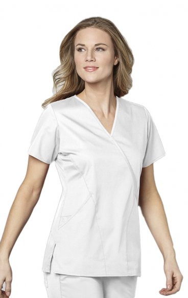 *FINAL SALE S 102 WonderWork Mock Wrap Scrub Top *FINAL SALE S 102 WonderWork Mock Wrap Scrub Top