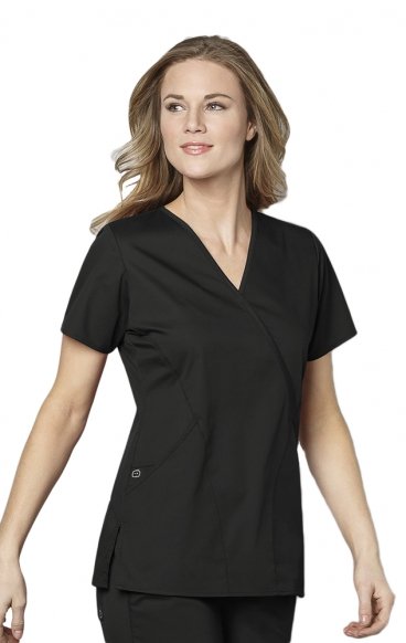 *FINAL SALE M 102 WonderWork Mock Wrap Scrub Top