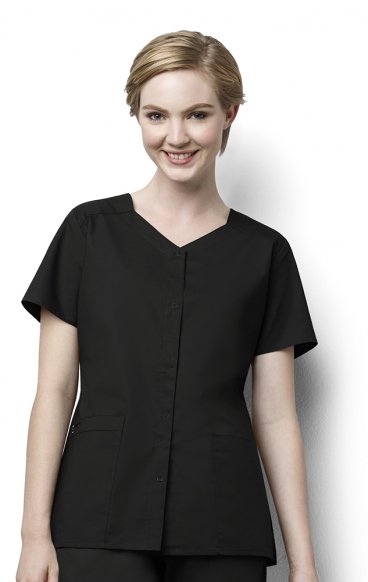 *FINAL SALE XXS 200 WonderWORK Women’s Short Sleeve Snap Front Scrub Top