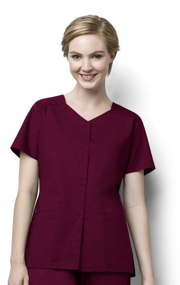 *FINAL SALE 3XL 200 WonderWORK Women’s Short Sleeve Snap Front Scrub Top