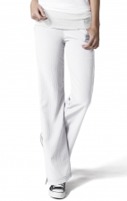 5514 WonderWink Four-Stretch Knit Waist Yoga Scrub Pants - White