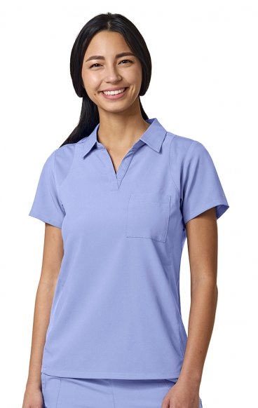 *FINAL SALE XXS 6955 W123 by WonderWink Women's Collar Top *FINAL SALE XXS 6955 W123 by WonderWink Women's Collar Top