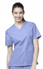 6016 WonderWink Origins Bravo V-neck Scrub Tops - Ceil Blue