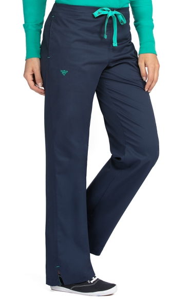 *FINAL SALE NEW NAVY/SPEARMINT 8705 Med Couture Signature DRAWSTRING PANT - Regular: (31") 