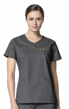 6208 WonderFlex Patience Curved Notch Neck Scrub Tops - Charcoal