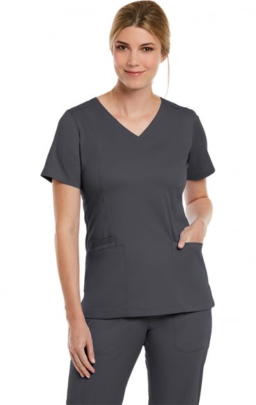 3501-Petite Matrix Fitted Double V-Neck Top by Maevn 3501-Petite Matrix Fitted Double V-Neck Top by Maevn