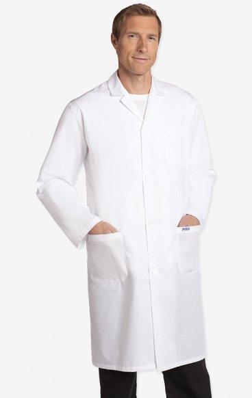 L406 Full Length Unisex Lab Coat Button Front - Men's View L406 Full Length Unisex Lab Coat Button Front - Men's View