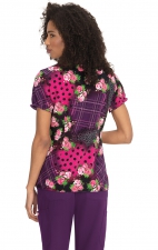 B123PR Betsey Johnson by koi Blossom Y-Neck Print Top - Playful Patchwork