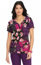 B123PR Betsey Johnson by koi Blossom Y-Neck Print Top - Playful Patchwork