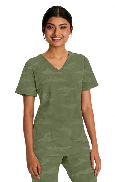 *FINAL SALE S 2353 Healing Hands Joy V-Neck Camo Top *FINAL SALE S 2353 Healing Hands Joy V-Neck Camo Top