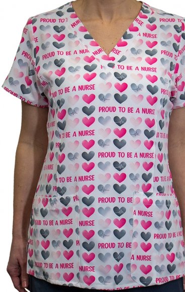 9810 Maevn Women's Printed V-Neck Top - Proud Nurse