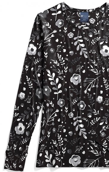 *FINAL SALE Z12409 Zoe + Chloe Moody Blossoms Silky Printed Crew Neck *FINAL SALE Z12409 Zoe + Chloe Moody Blossoms Silky Printed Crew Neck