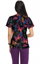 1075PR Planet koi Aria Print Top - Dancing Butterflies