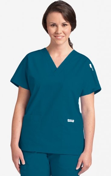 *FINAL SALE CARIBBEAN 310T-Petite MOBB Classic Unisex 3 Pocket Scrub Top