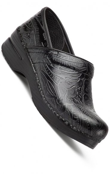 Professional Black Tooled Leather Clog for Women by Dansko Professional Black Tooled Leather Clog for Women by Dansko