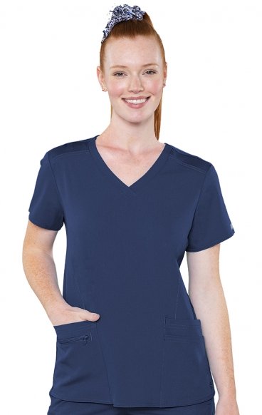 *FINAL SALE 3XL 7468 Med Couture Touch V-neck Knit Back Top *FINAL SALE 3XL 7468 Med Couture Touch V-neck Knit Back Top