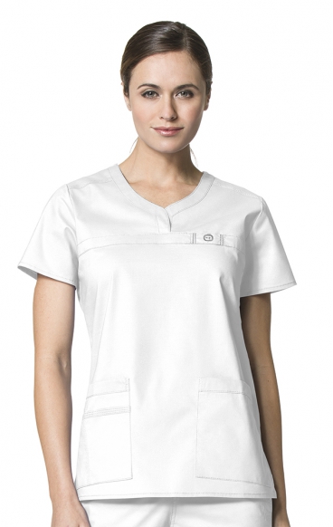 *FINAL SALE TRUE WHITE 6208 WonderFlex Patience Curved Notch Neck Scrub Tops