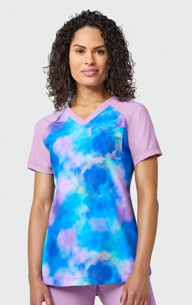 6757 WonderWink Yoga Tunic Print Top - Twilight