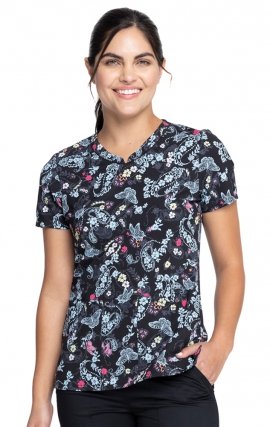 *FINAL SALE V-Neck Print Top in Flutter Blooms - Cherokee Prints