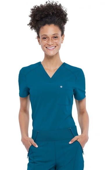 CK687A Tuckable V-Neck Top by Infinity with Certainty® Antimicrobial Technology