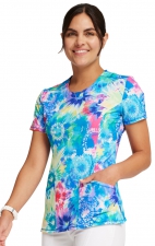 Round Neck Top in Tie Dye Burst - Cherokee Infinity - Antimicrobial