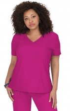 316 Koi Lite™ Scrubs Philosophy Mock Wrap Side Zipper Top