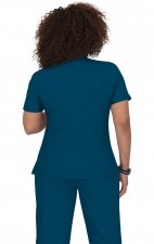 316 Koi Lite™ Scrubs Philosophy Mock Wrap Side Zipper Top