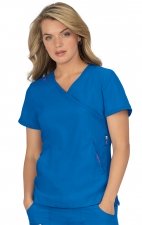 316 Koi Lite™ Scrubs Philosophy Mock Wrap Side Zipper Top