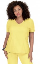 316 Koi Lite™ Scrubs Philosophy Mock Wrap Side Zipper Top