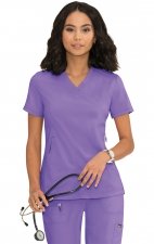 316 Koi Lite™ Scrubs Philosophy Mock Wrap Side Zipper Top