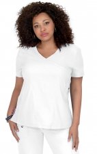 316 Koi Lite™ Scrubs Philosophy Mock Wrap Side Zipper Top