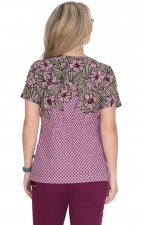 1089PR koi Stretch Brianne Print Top - Antique Camellia