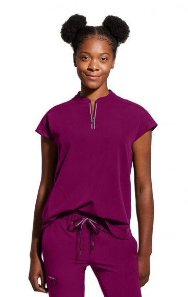 2286 Healing Hands HH360 Sandy Mandarin Collar Top