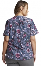 DK623 Dickies Dynamix Rounded V-Neck Print Top - Flor-get About It