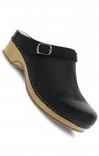 Berry Black Burnished Nubuck Mule by Dansko