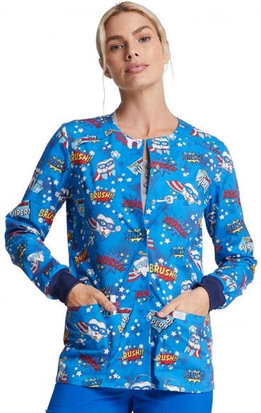*FINAL SALE DK306 Dickies Prints Snap Front Warm-Up Jacket in Super Smile *FINAL SALE DK306 Dickies Prints Snap Front Warm-Up Jacket in Super Smile