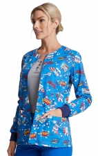 *FINAL SALE DK306 Dickies Prints Snap Front Warm-Up Jacket in Super Smile