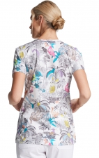 *FINAL SALE DK704 Dickies Prints V-Neck Top in Jungle Buddies