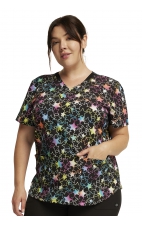 DK876 Dickies EDS Signature Fitted Print Top - Star Spectrum