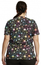 DK876 Dickies EDS Signature Fitted Print Top - Star Spectrum