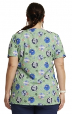 DK717 Dickies Classic Fit Print Scrub Top - Happy To Be Here