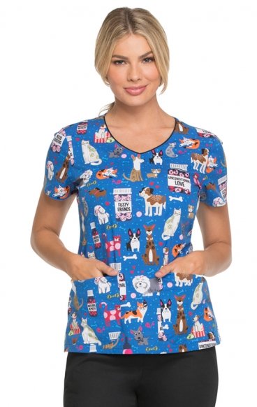 *FINAL SALE DK700 V-Neck Top in Unconditional Love - Dickies Prints *FINAL SALE DK700 V-Neck Top in Unconditional Love - Dickies Prints