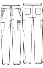 CK140A Mid Rise Tapered Leg Drawstring Pant - Cherokee Euphoria