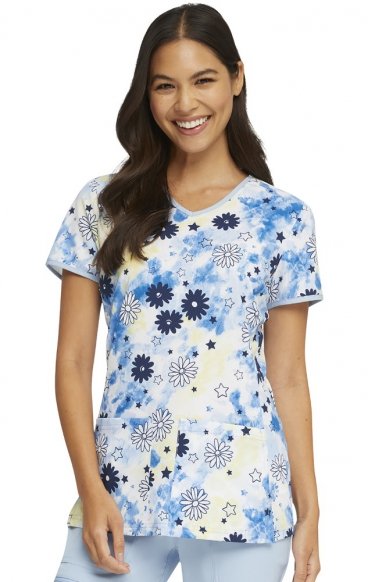 *FINAL SALE HS878 V-Neck Print Top in Daisy Spirit - HeartSoul Prints *FINAL SALE HS878 V-Neck Print Top in Daisy Spirit - HeartSoul Prints