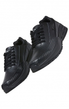 Flow Black Genuine Leather Slip-Resistant Sneaker from Infinity Footwear by Cherokee