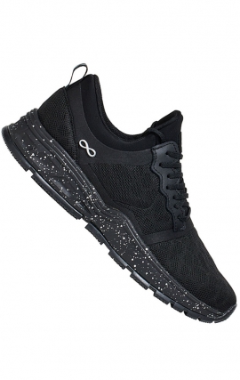 Fly Black/Speckled Reflective Slip-Resistant Athletic Women's Sneaker from Infinity Footwear by Cherokee