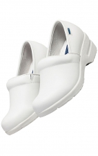 Harmony White Slip Resistant Leather Clog from Workwear Footwear by Cherokee