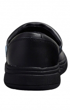 Melody Black Slip Resistant Slip On Leather Shoe from Workwear Footwear by Cherokee