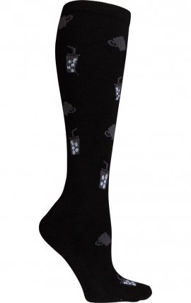 LX Support Coffee Time Unisex Medium Compression Knee High Socks with Arch Support by Cherokee